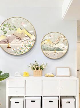 奶油风玄关装饰画形客厅走廊道RKK墙壁画绿色小过清室新卧圆餐厅