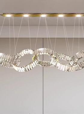 后现轻奢晶吊灯简约创意个性客厅高56419档时水尚大气代环餐厅圆