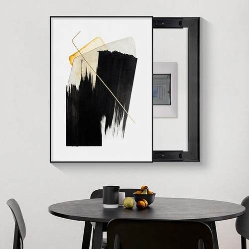 源WUP抽象款电表箱装饰画免打孔遮挡箱配电电闸盒强电开关空竖开