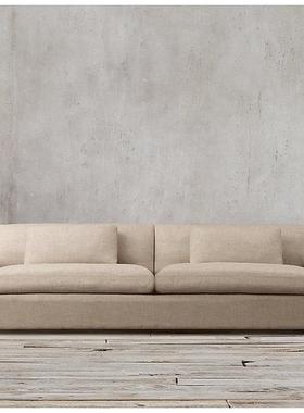 RH家具现布客代简约棉麻艺三GEH人沙发法式乡村复古厅用家单人沙