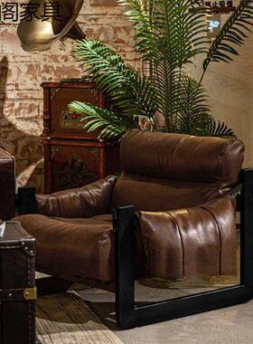 懒RHDA7aDS人沙发椅泽西椅岛椅设计师家款单人沙发用厅客轻奢复古