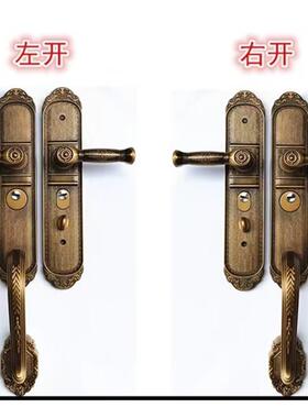 豪铝合金加把手别子墅双开门对华开门母门EIL厚拉手欧式仿古防盗