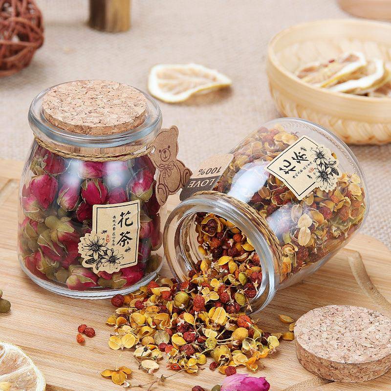 木塞玻璃花瓶茶瓶迷你IMN花包茶收纳瓶喜糖罐璃花茶装玫瑰花茶瓶