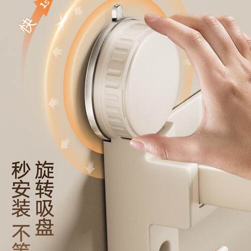 吸盘毛架浴室置物子生间家用浴室厕所卫一体架F99J57S7浴巾架挂杆