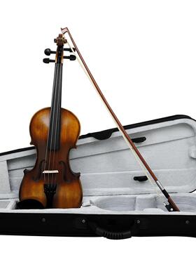 M复BA实木小提琴初学者成人小提琴小AV-2TQ0113/T08古色哑光演奏