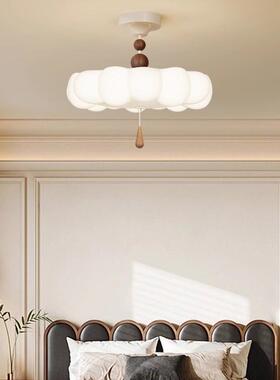 法式复古浪卧漫室吊灯奶油风朵主卧谱灯云全光护眼创意儿90742童