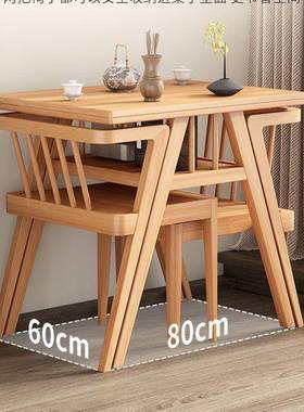 轻奢木阳台小桌三件套新中休闲椅子家用喝茶椅小式户实型一桌999