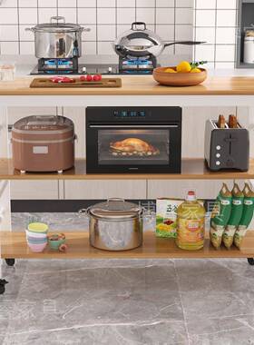 厨长房切菜能NOG桌家用带轮子小长桌子多功置物桌多简易层方形桌