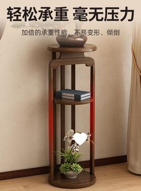 中式花台15794架子置博古架客物厅落圆形花台花瓶花盆架家用阳花