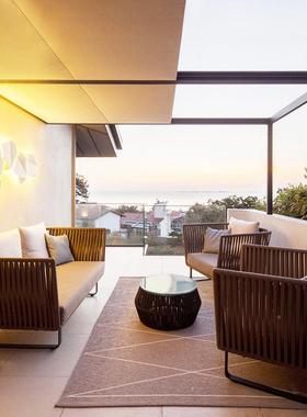 户外沙发藤庭院组合编休闲天单双园人藤椅茶几酒吧PVV露阳台花腾