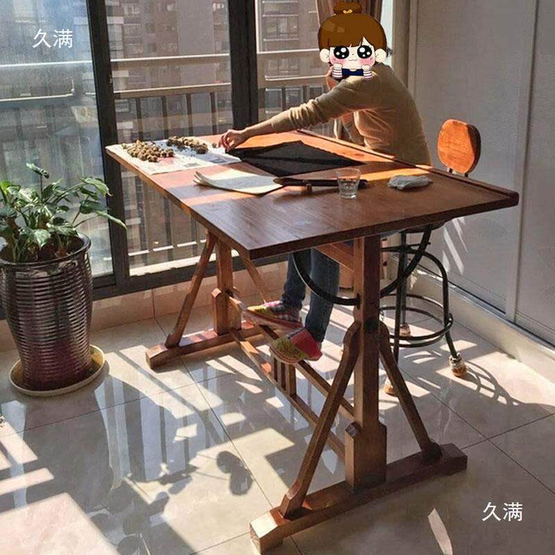斜美面术工作台绘画简易画案桌手796绘画桌画画绘图架美式书实木