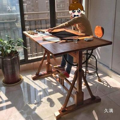 斜美面术工作台绘画简易画案桌手796绘画桌画画绘图架美式书实木