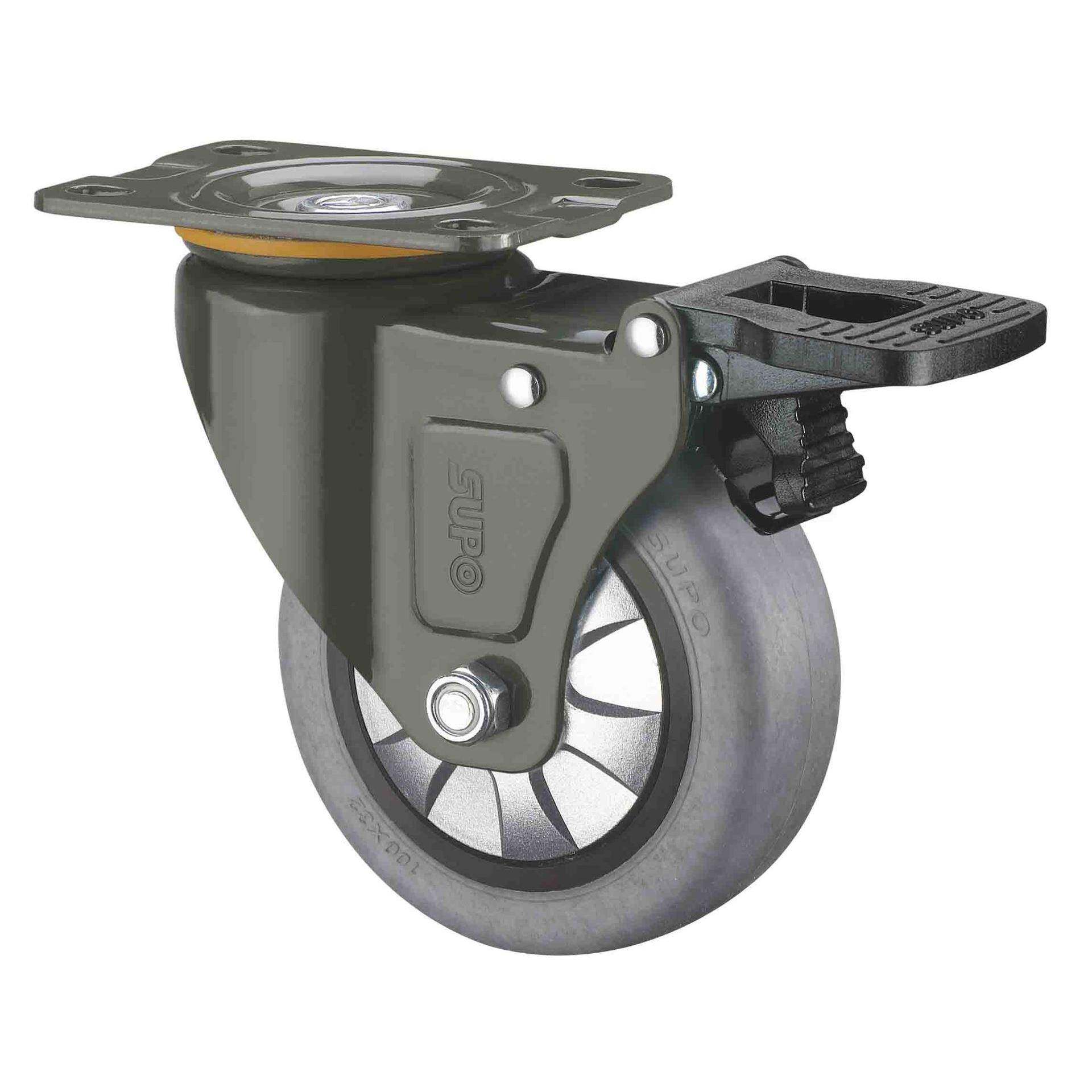 防静电导电向荣4寸带双刹车TPR万0脚轮J03S向-1A-100-4无品牌/32