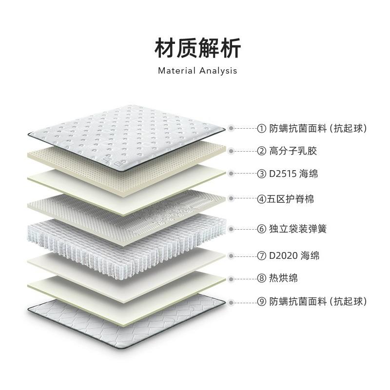 乳胶酒店床垫主家偏硬护用脊双面用弹簧席NQM梦思81.米卧舒适
