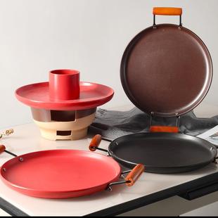 韩式烤肉盘子圆形带柄牛排QD-0361盘餐厅瓷商西餐盘创用意新款煎