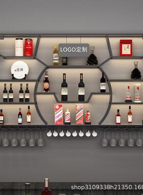 吧酒柜靠墙壁挂式架工业38551风酒吧铁艺展示架台创意餐物厅红置