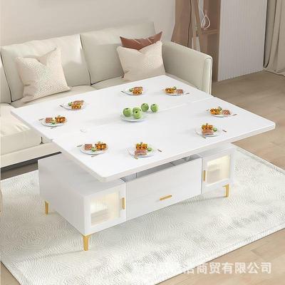多功能升降用茶餐几桌35012两用奶油风小户型可客厅家一体多用桌