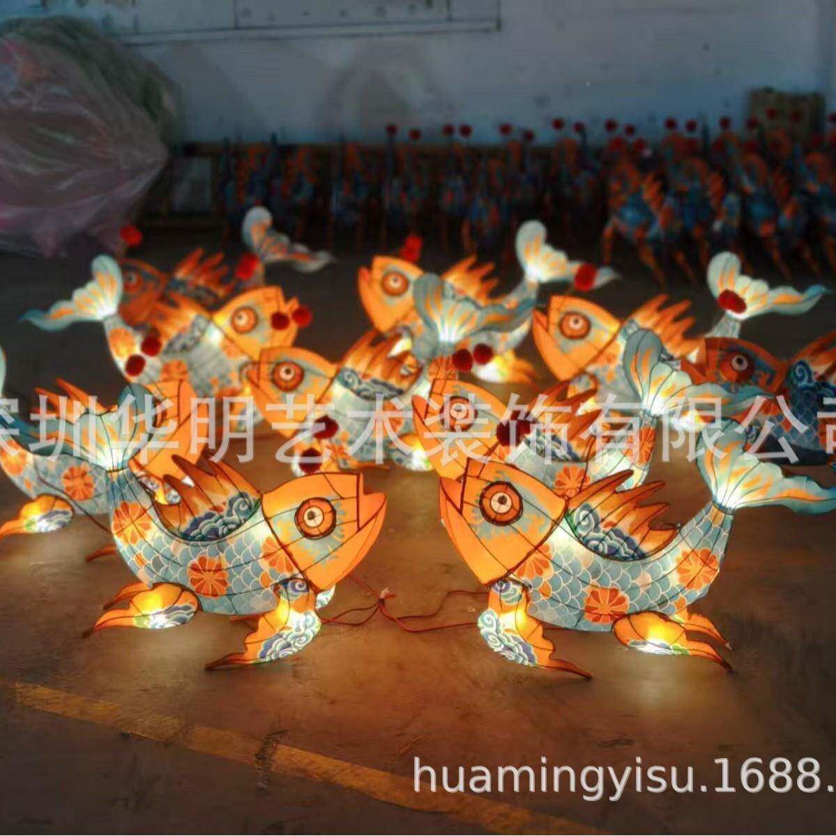 金鱼花灯HMM鲤鱼灯笼20V化吊挂餐道具节日花灯公园亮灯饰厅吊2饰