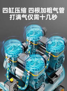 无压2油空19170机音气泵工业级空气压缩机小型20V便静携木工高压