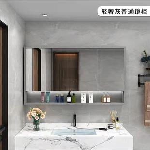 外贸实镜木智能室浴柜单独镜761卫箱带置物架带灯除雾生间洗手间
