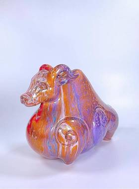 香樟漆10688木雕大牛客厅玄关电视酒柜办牛气冲天漂公室漆工艺品