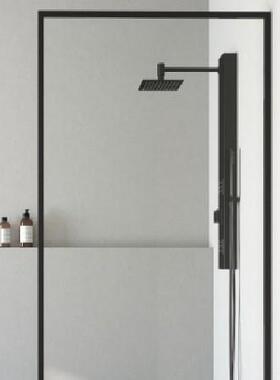 出口斯洛网文尼亚淋浴门现黑色格CE玻货璃风隔断tu?ka401S11-Mbin