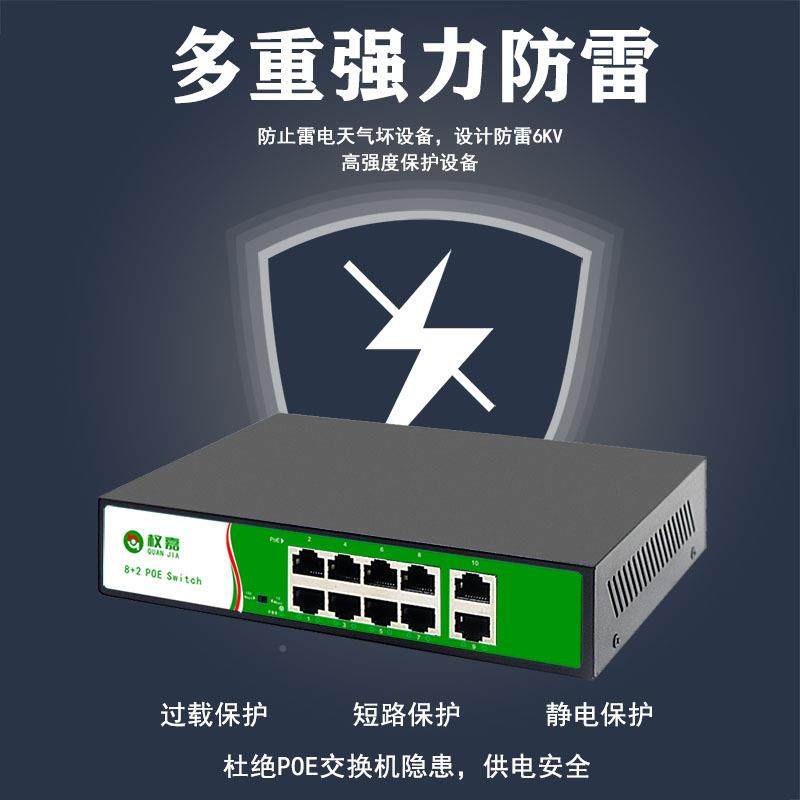 全分千兆以网Po太E交换机8口千兆PoE供QJ-G10D电网络分线器器流交