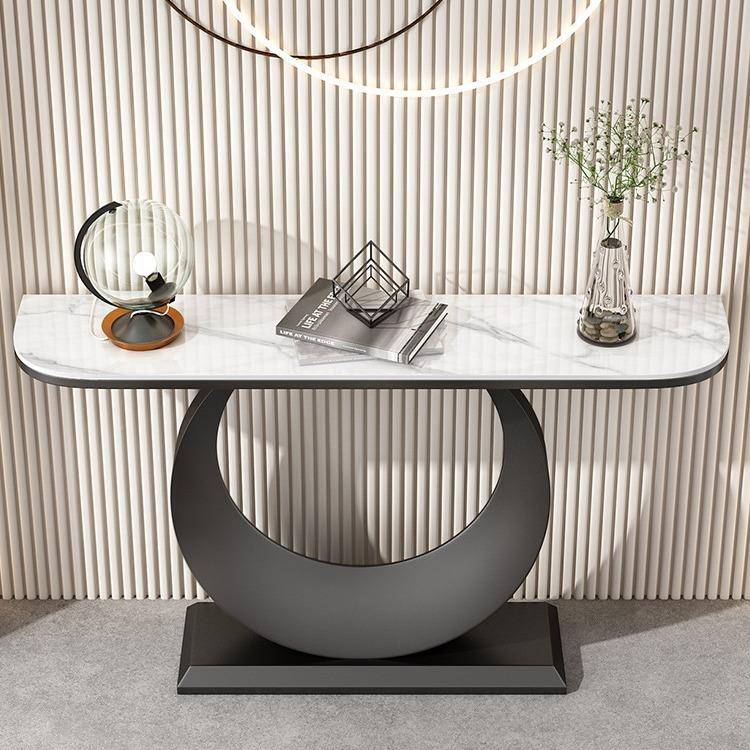 意式现轻奢岩板TNP关台关半玄圆玄柜代简约靠墙入户岩板玄关桌端