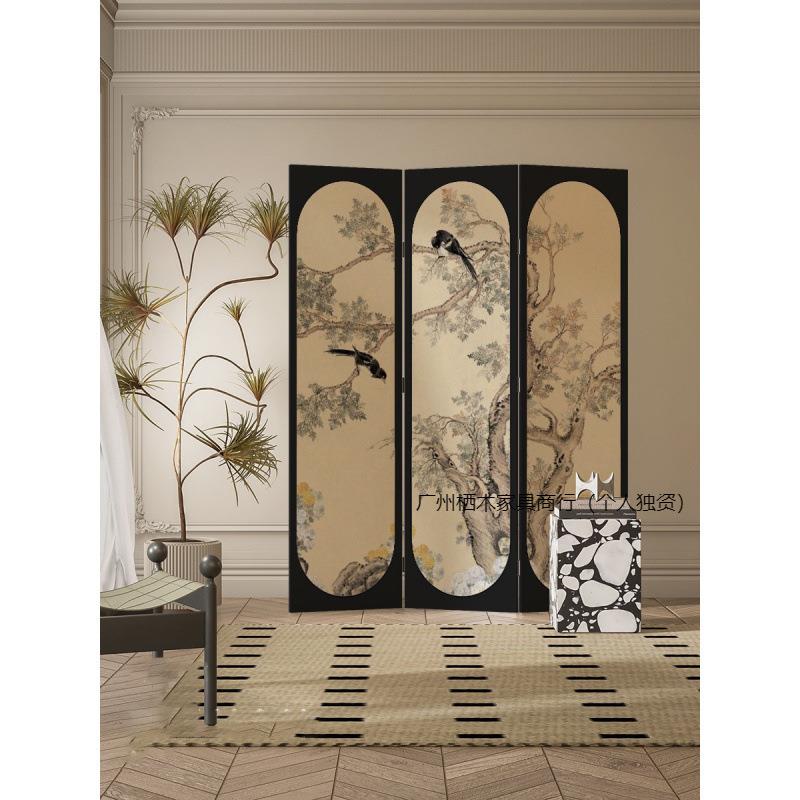 法式中花鸟屏风室隔断客厅现代简约可移动古遮办公室玄关卧DFJ挡
