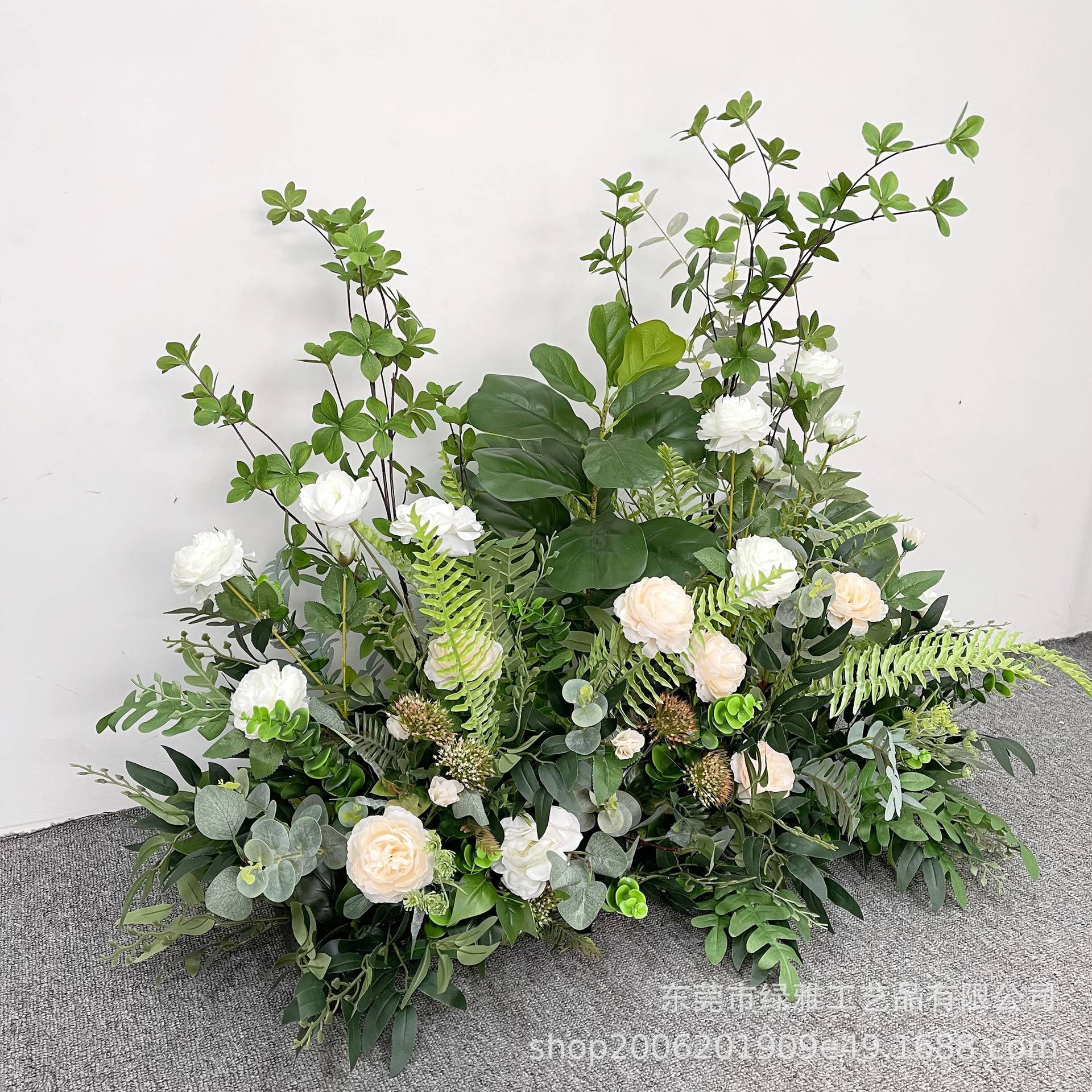 仿真绿植花箱装饰套装组合店铺软装酒店餐厅隔断花槽装饰蕨草假花