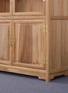 中式老门榆书MVO柜纳带实木书柜书橱展示木柜落地书架收置物柜