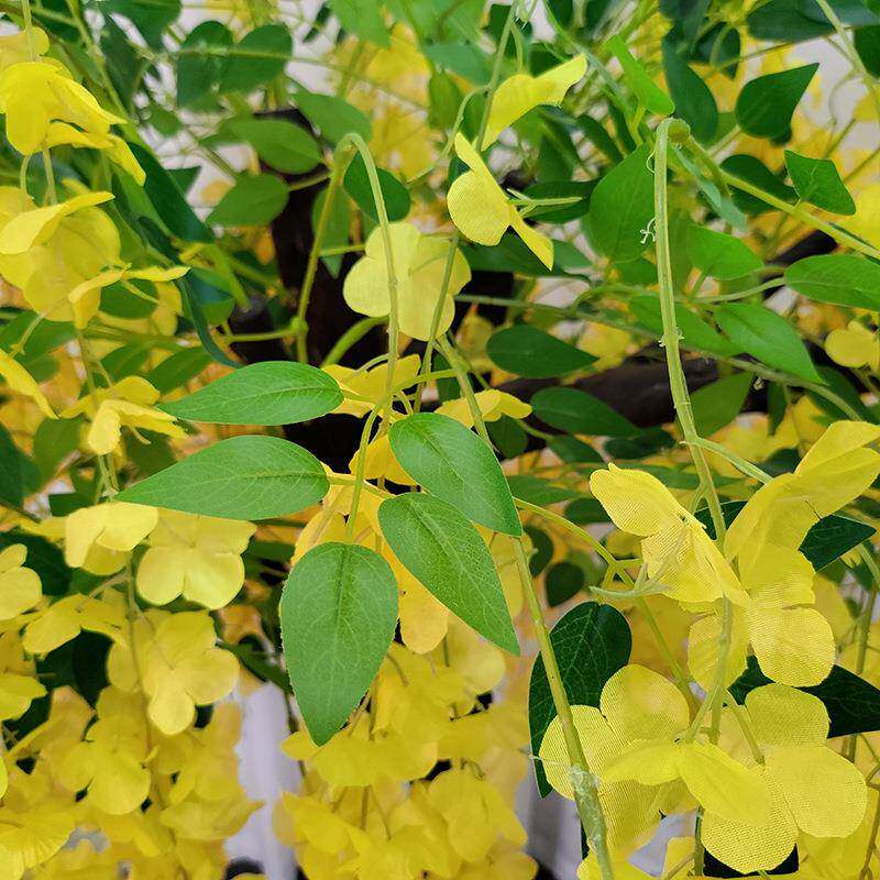 真紫藤花仿树假花树客厅装婚庆造景绿地植物仿真紫藤落盆栽黄色紫