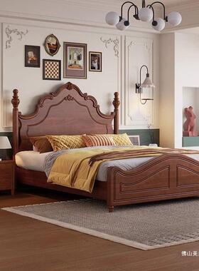 法式木实床中古风复安娜公古43315风简主古约现代双人床1.8美式1.