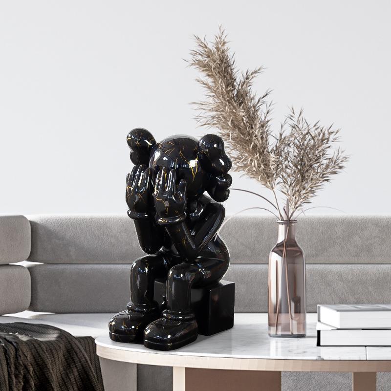 网红kaws公仔潮考斯捂脸芝麻街存钱罐面关客A063厅软装桌玄装饰摆