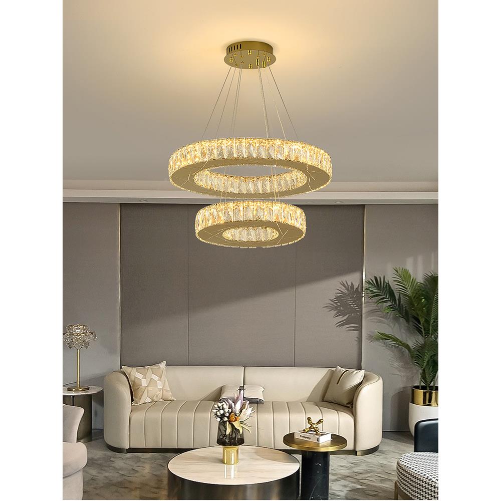 新款简约吊轻奢水晶餐灯餐现档YRC代高LED灯饰高颜值豪华版创厅意