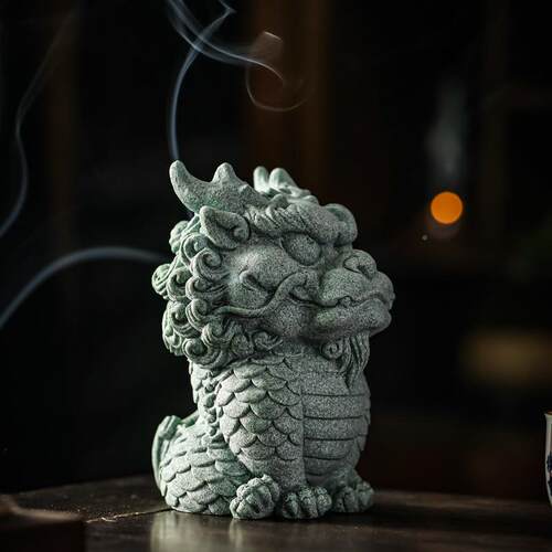 青砂石精JZLP-127品中茶饰宠摆件新创式瑞兽家居意国潮桌面装鱼缸