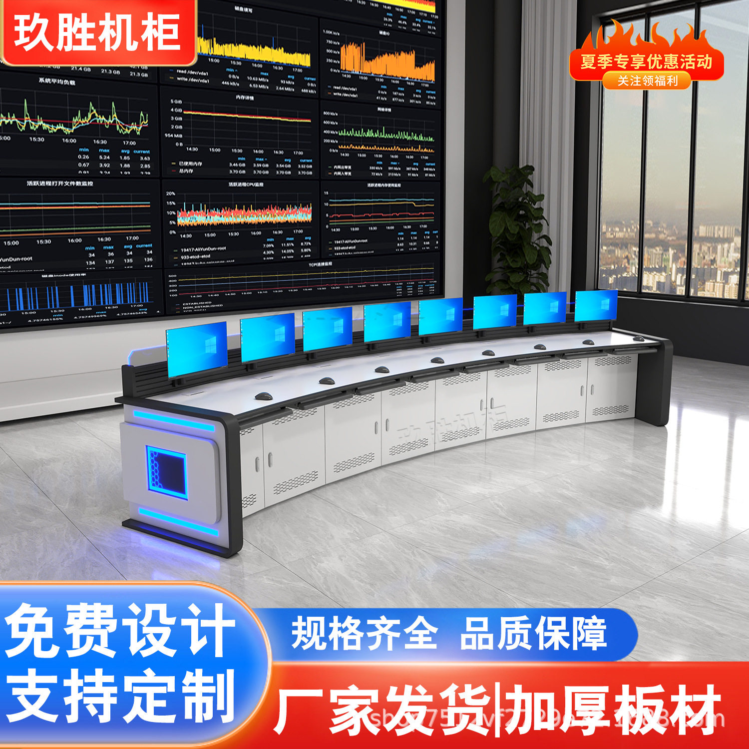 监控调度指挥中心双联三联控制台