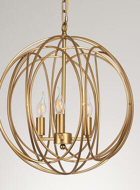 美式乡村厅吊灯简约创意头工业风三卧室CLH灯餐过道客led阳台厅灯