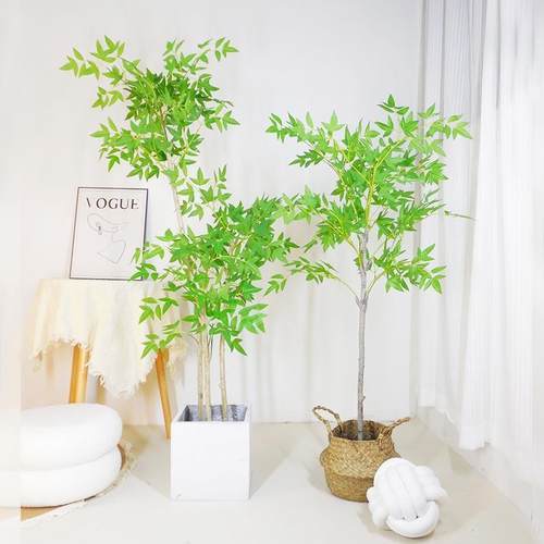 甄选仿真南天竹物家居绿植生假装饰花艺摆件QTI仿假植仿真植物盆