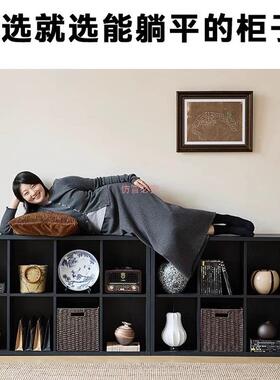 落黑色卡莱靠克书柜收纳柜地KOH墙格子柜置物柜卧柜室子床边柜储