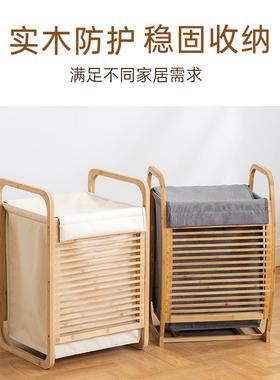 家用带盖竹布杂物收纳筐卧室生换物洗洗衣篮衣日式卫间浴A0010A0