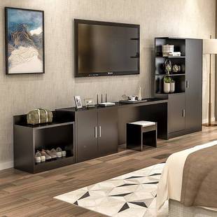 具酒店电REU视柜宾馆行李组合家公酒寓店衣柜简柜约电脑桌宾馆电