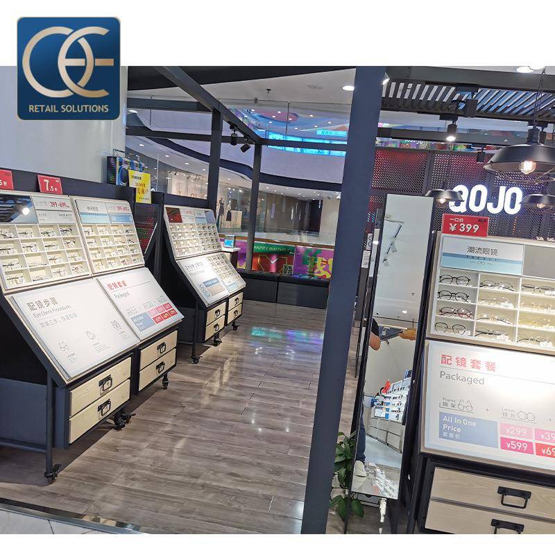 商架场眼镜店展示柜货SYL整设太阳眼镜展示架店木质展柜立式柜计