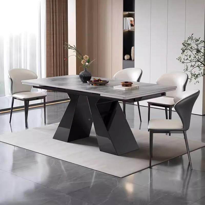 意式极简岩板餐高桌现代约家用小户型可伸台缩客无品牌/厅简端饭