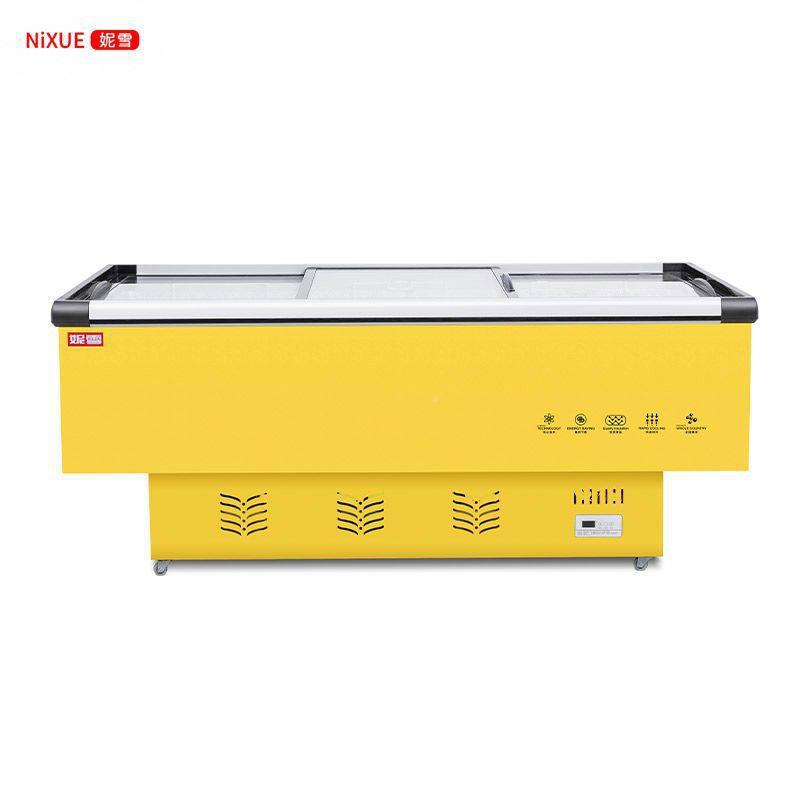 展示冰柜大柜容保鲜无品牌/冷冻透玻量璃卧式岛柜冷藏冰箱展示商