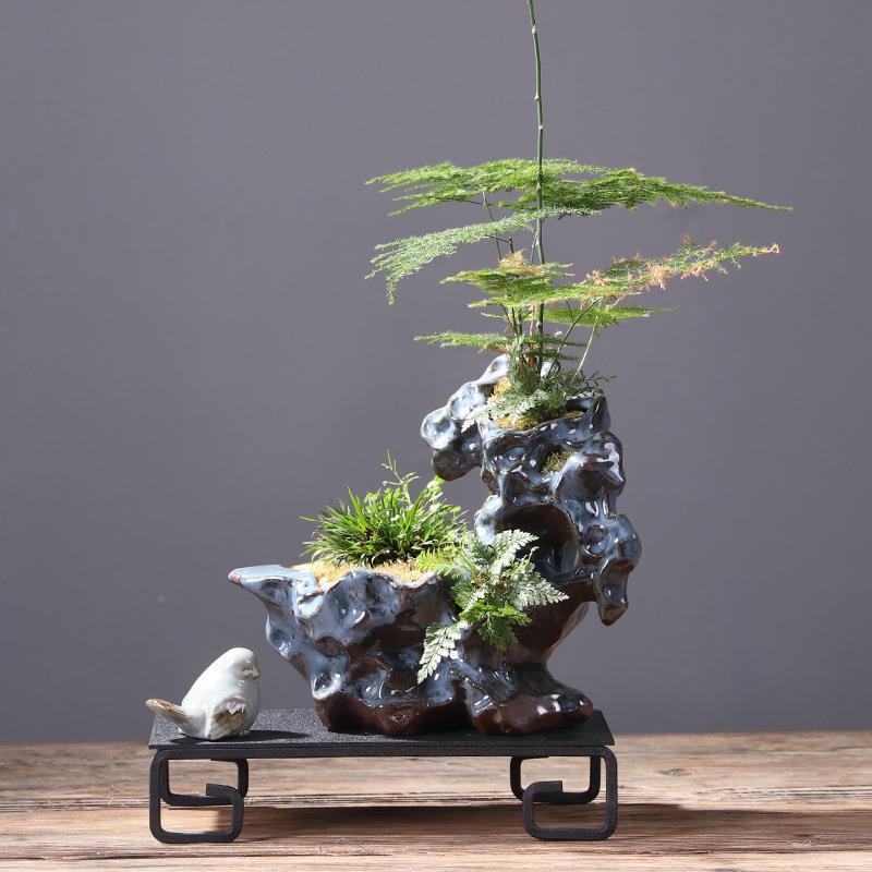 创意个性大号绿植盆景花大盆新中式盆口径J盆栽陶花多瓷肉拼JYS盘