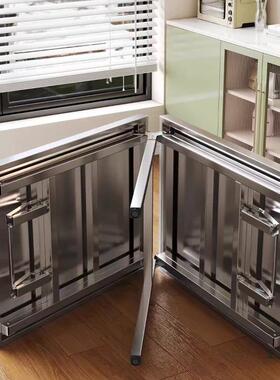 不F986T5TS锈钢折叠摆摊特厚定折叠方长桌形食堂桌子便携操制工作