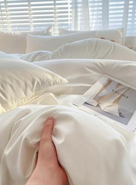 宿三件套宾馆床用品四套SUY布草民纯白色被上子件一整套全套