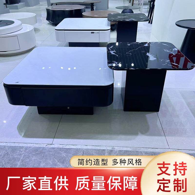 现代简约理科技石茶几小正方形合客厅意式62550极简组大石小户型8
