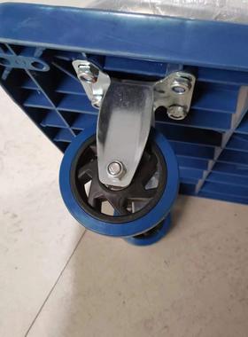 厂家IXK平车板手推塑料折叠车仓库搬运车推四轮静音平板手车